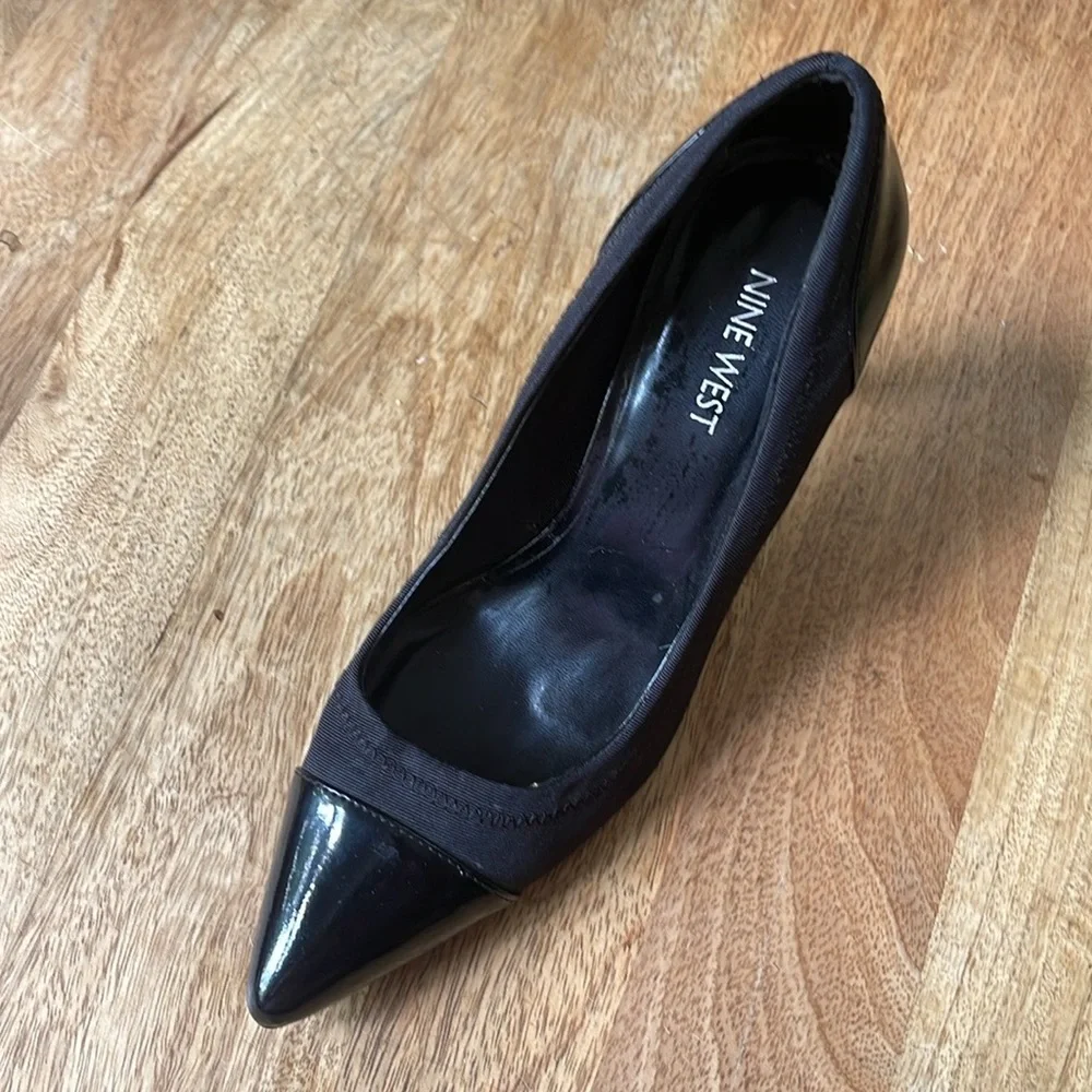 Nine West Multi-material Heels, size 8, wore it twice, he’ll is 3 1/2 “